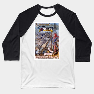 Paris Vintage 1900 Exposition Advertising World Showcase Print Baseball T-Shirt